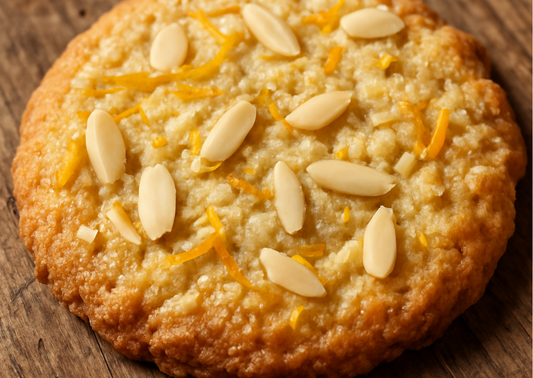 Cookie Orange & Amandes Effilées – L'élégance croquante, sans sucre ajouté.